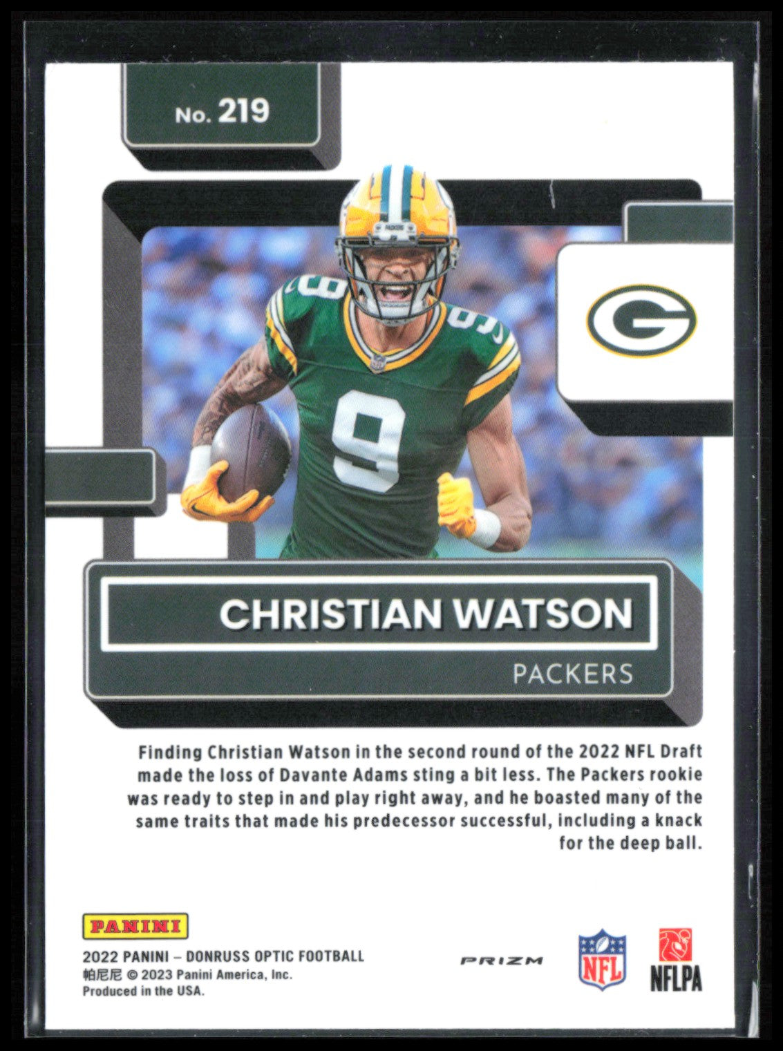 Christian Watson RC Holo Rated Rookie