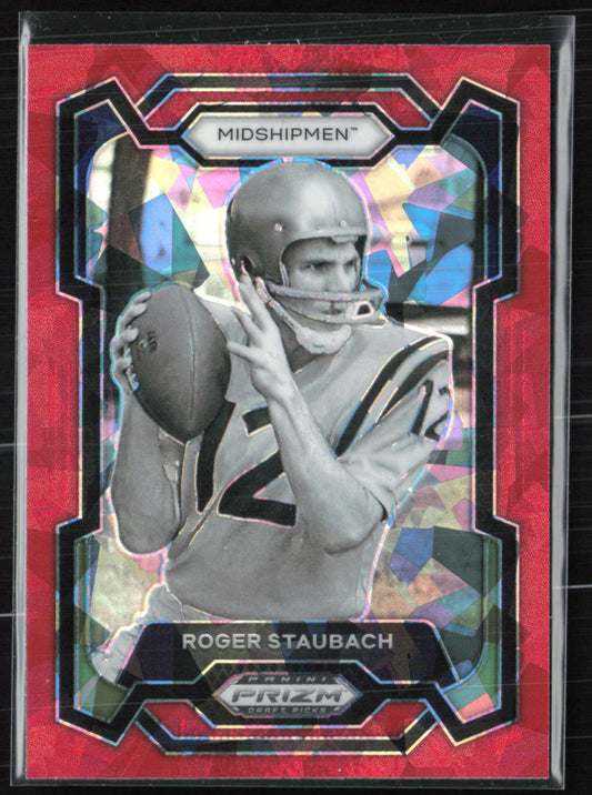 Roger Staubach Red Cracked Ice