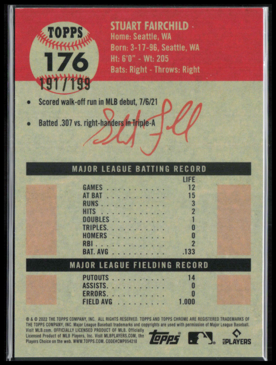 Stuart Fairchild RC Blue Mini Diamond /199