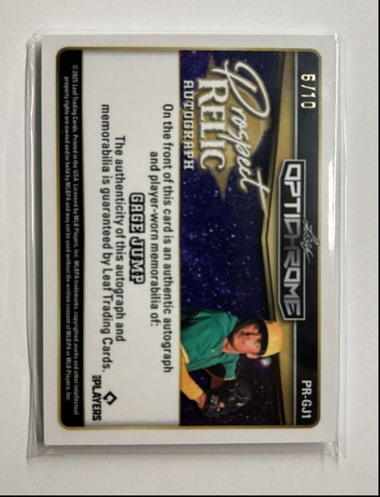 Gage Jump /10 Auto Relic Prospect Relic Autograph 2025 Leaf Optichrome