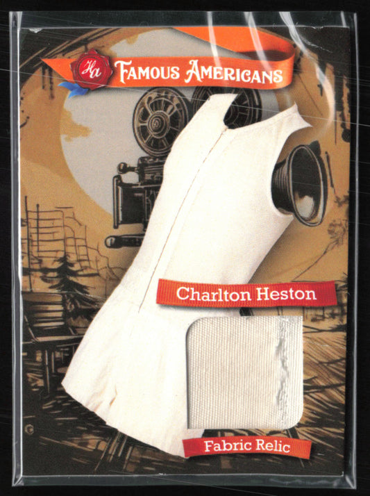 Charlton Heston Fabric Relic 2024 Famous Americans (Card shows heavy creasing)