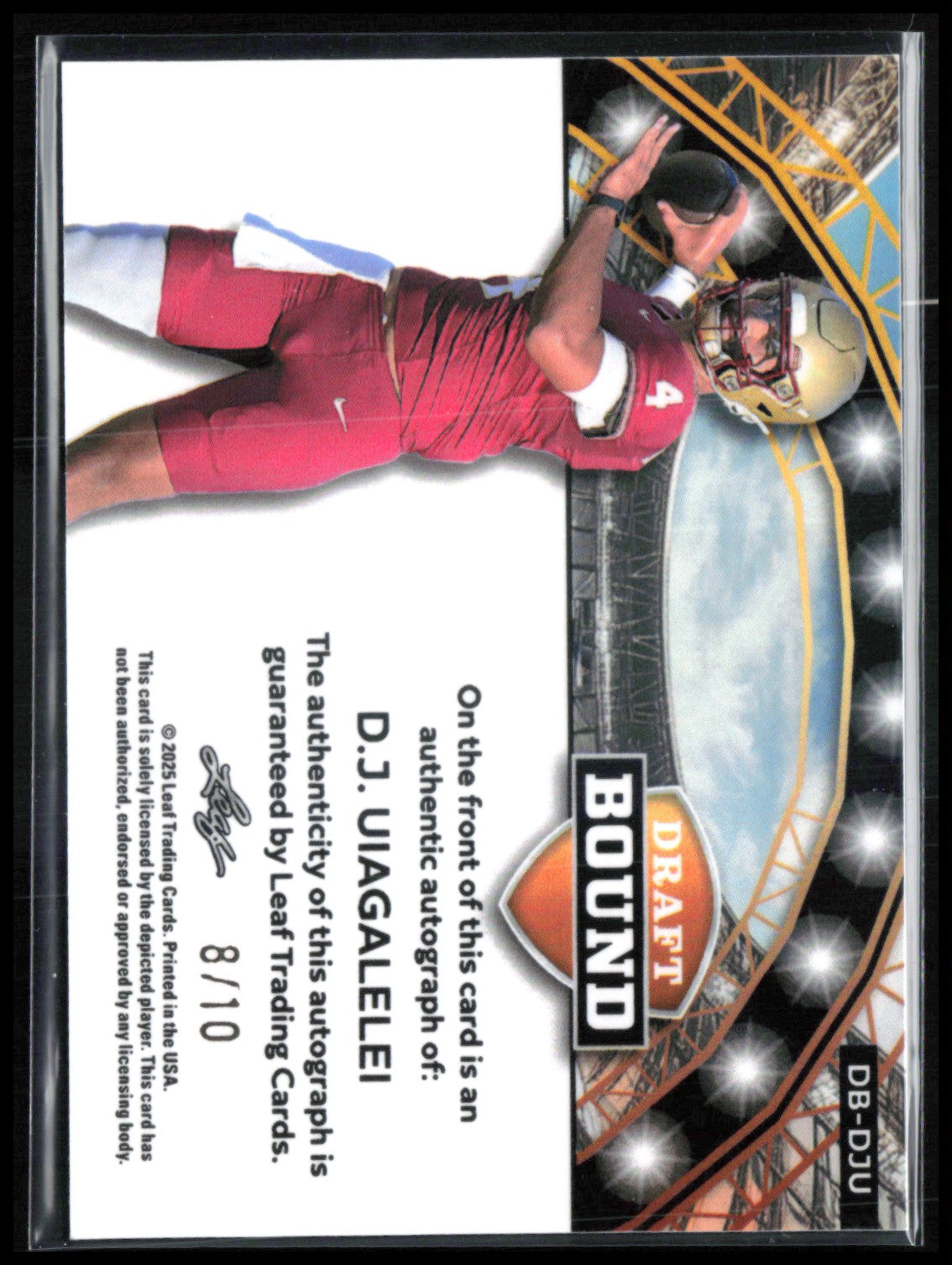 D.J. Uiagalelei Auto Draft Bound Ice Leaf Metal /10