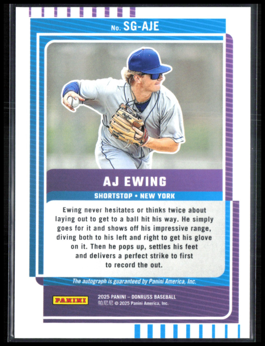 AJ Ewing Auto Signature Series 2025 Donruss