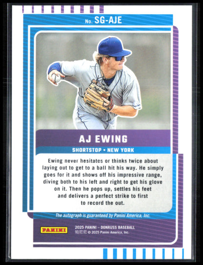 AJ Ewing Auto Signature Series 2025 Donruss