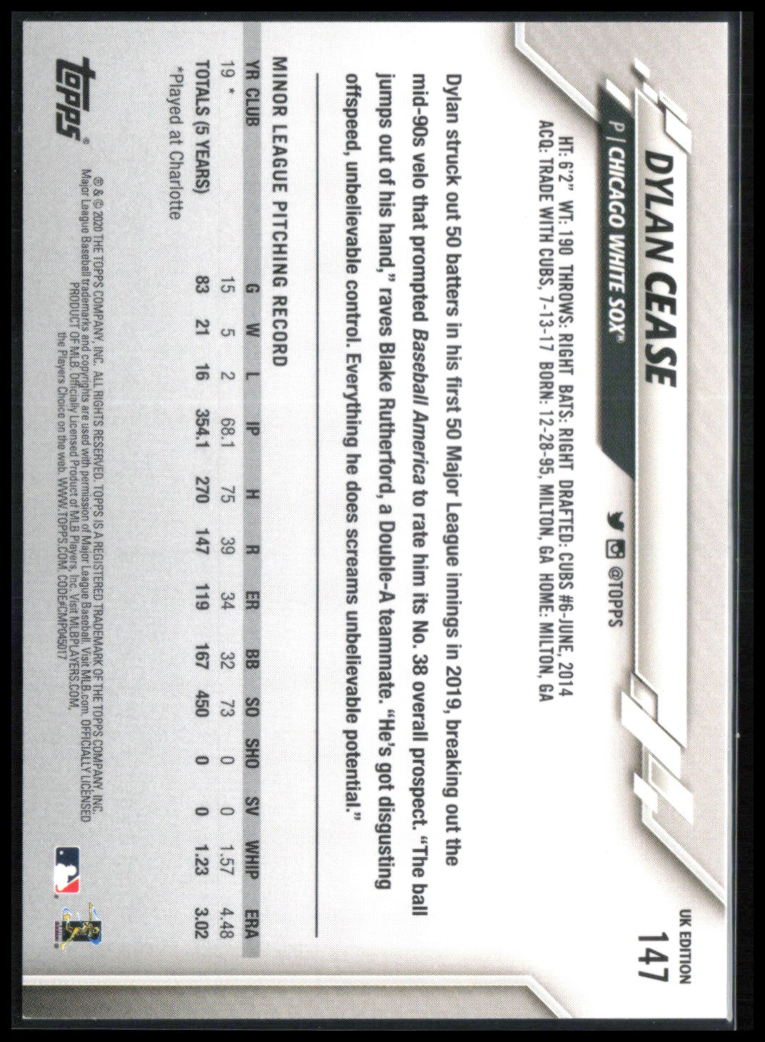 Dylan Cease RC UK Edition