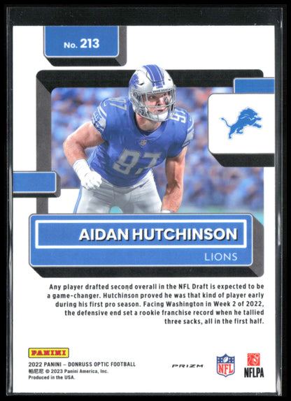 Aidan Hutchinson RC Holo Rated Rookie