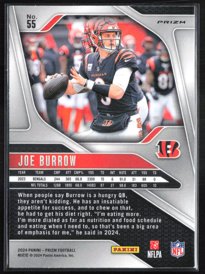 Joe Burrow Silver Prizm 2024 Prizm