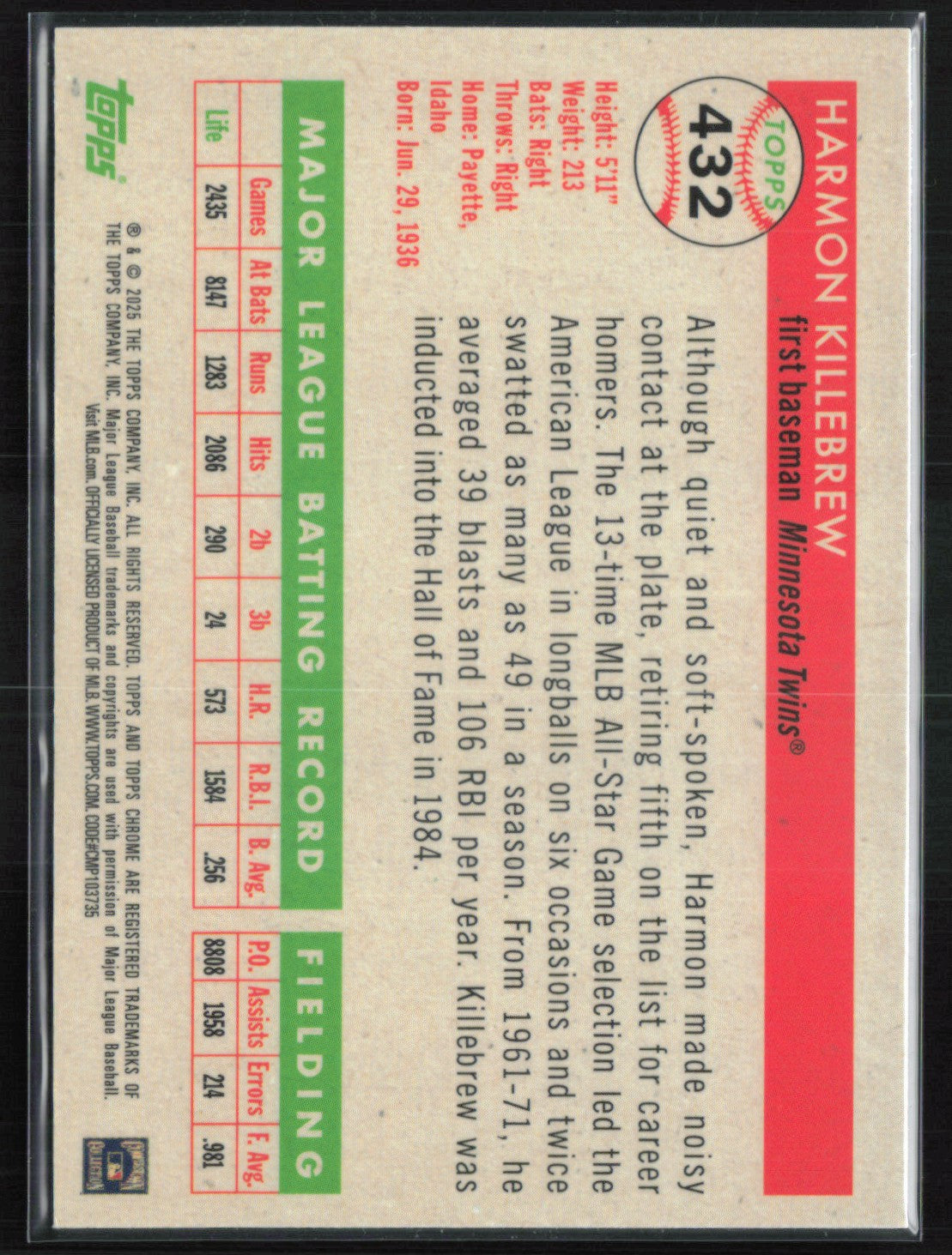 Harmon Killebrew Prism Refractor
