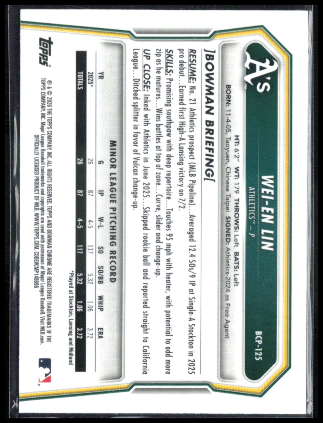 Wei-En Lin 1st Bowman Mojo