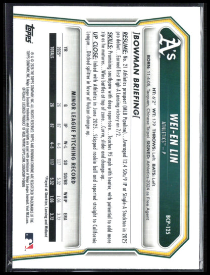 Wei-En Lin 1st Bowman Mojo