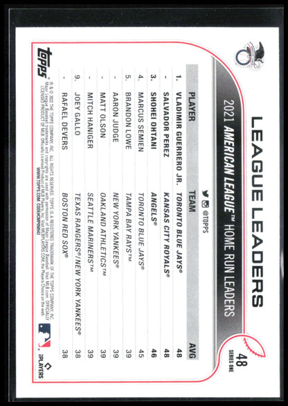 AL HR Leaders (Vladimir Guerrero Jr./Salvador Perez/Shohei Ohtani) LL, UER