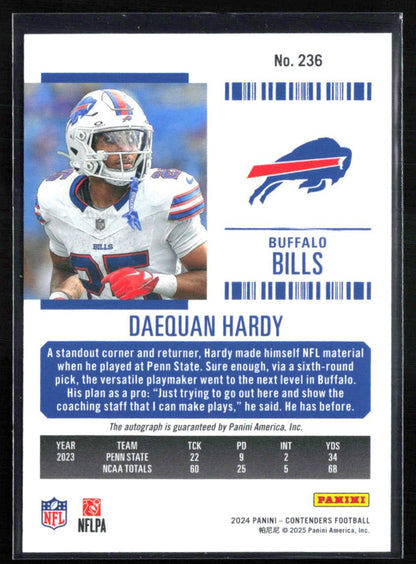 Daequan Hardy RC Auto Rookie Ticket