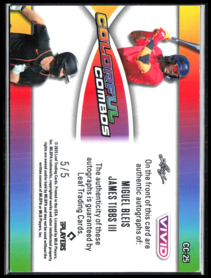 Miguel Bleis/James Tibbs III Dual Auto /5 Colorful Combos