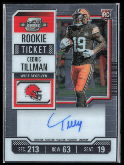 Cedric Tillman RC Auto Rookie Ticket