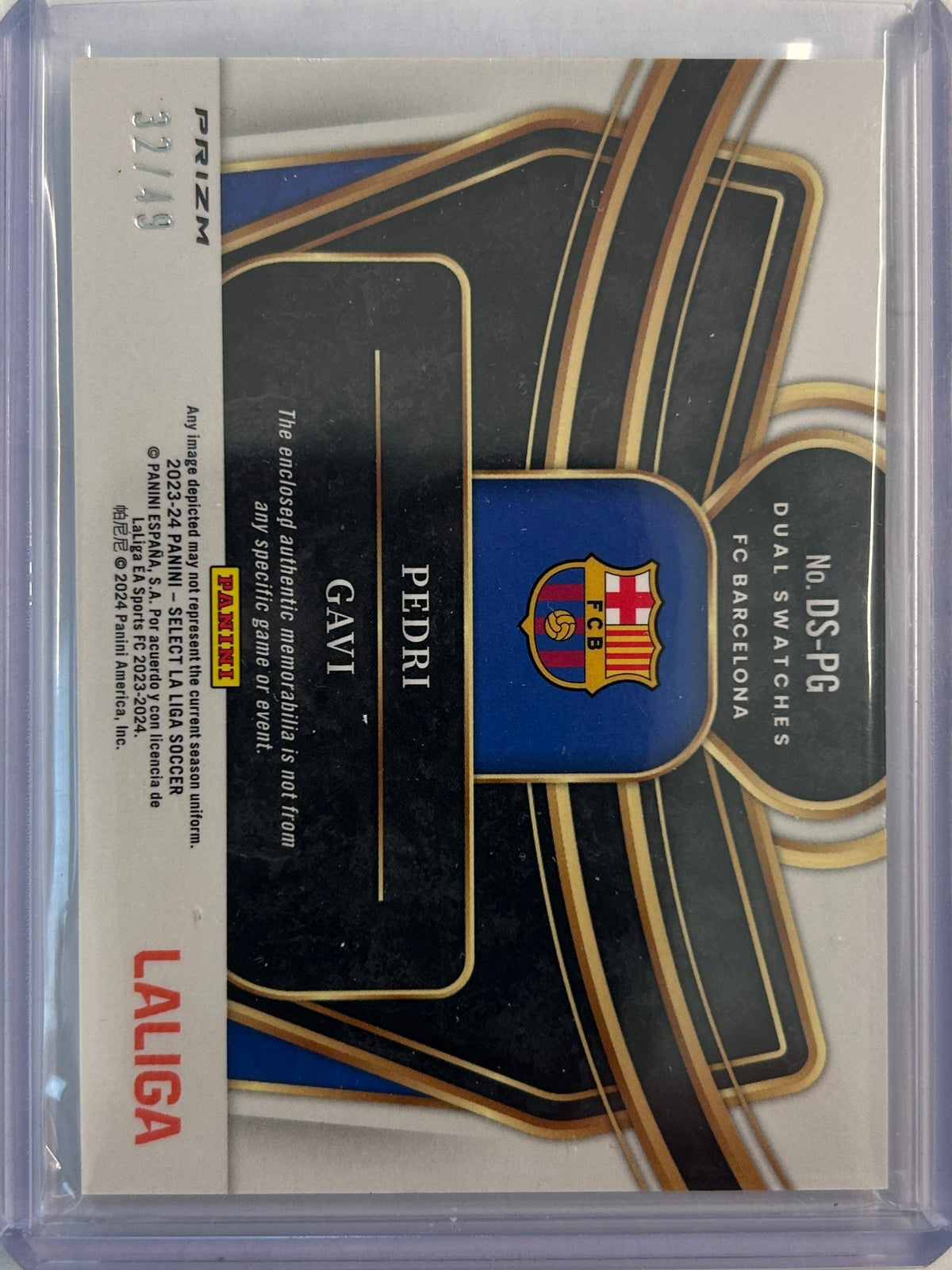 Pedri/Gavi Dual Relic /49 Purple Prizm