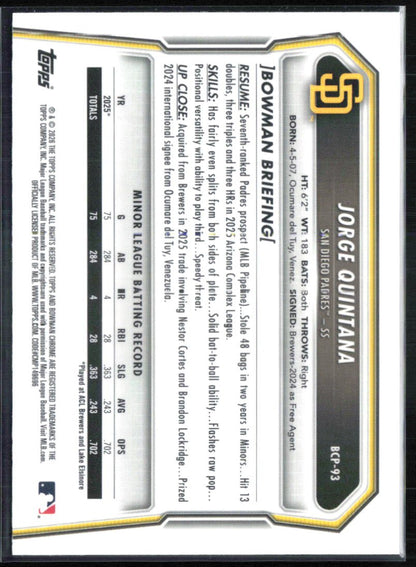 Jorge Quintana 1st Bowman Mojo