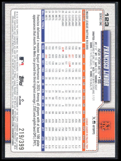Francisco Lindor /399
