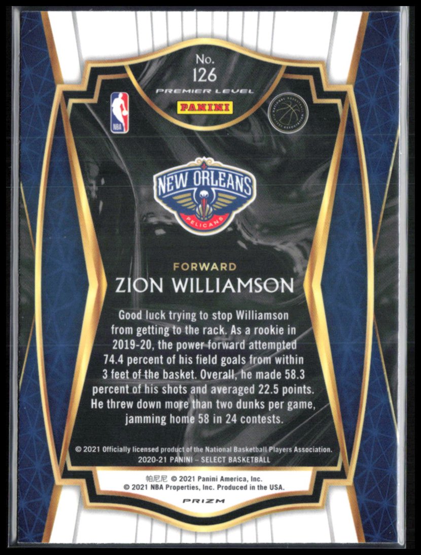 Zion Williamson Silver Prizm