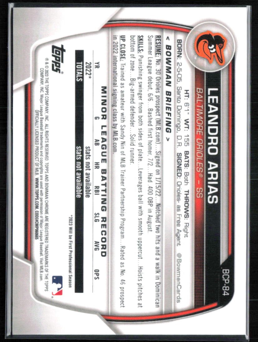 Leandro Arias 1st Bowman Purple /250