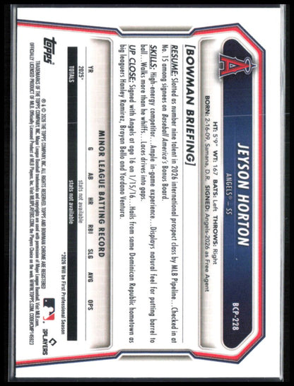 Jeyson Horton 1st Bowman