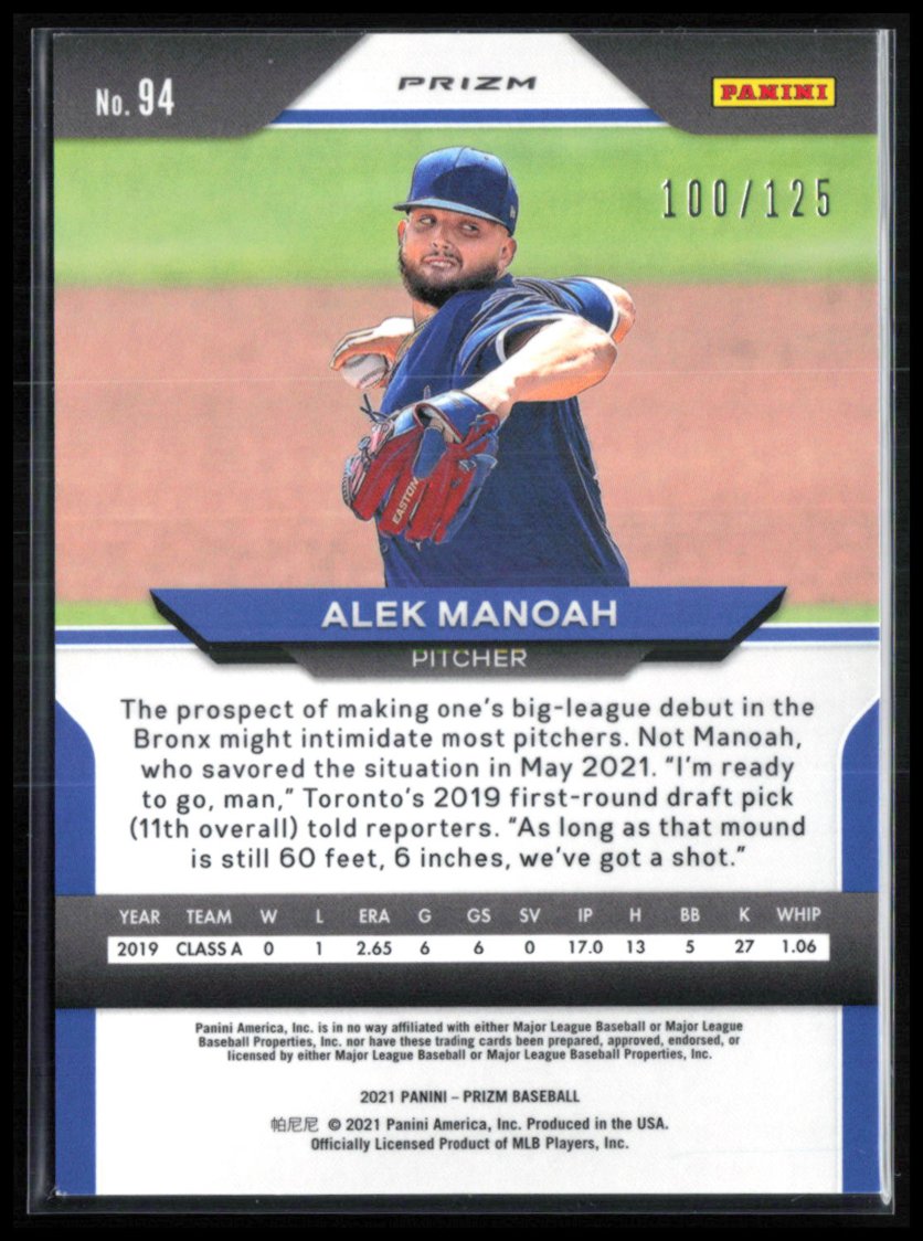 Alek Manoah RC Green Prizm /125