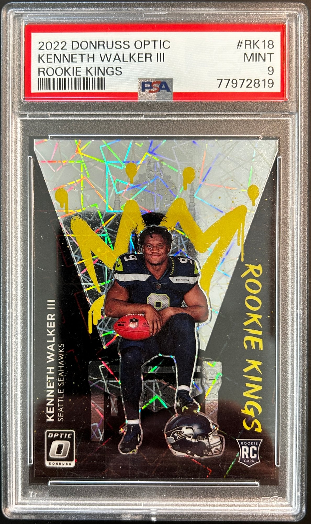 Kenneth Walker III RC Rookie Kings 2022 Optic PSA 9