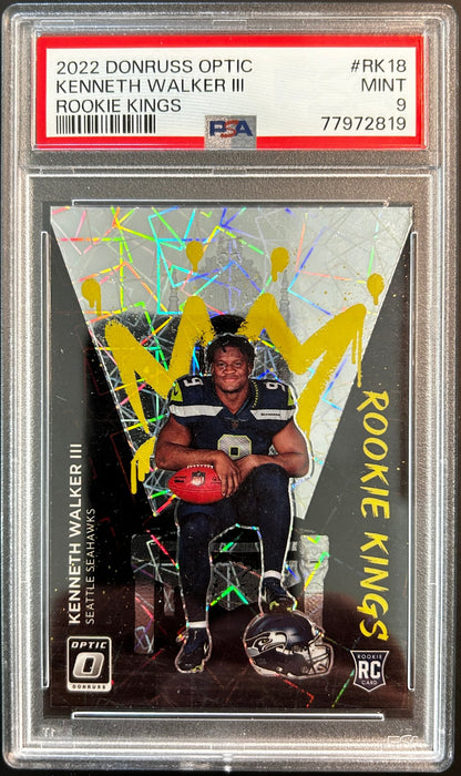 Kenneth Walker III RC Rookie Kings 2022 Optic PSA 9