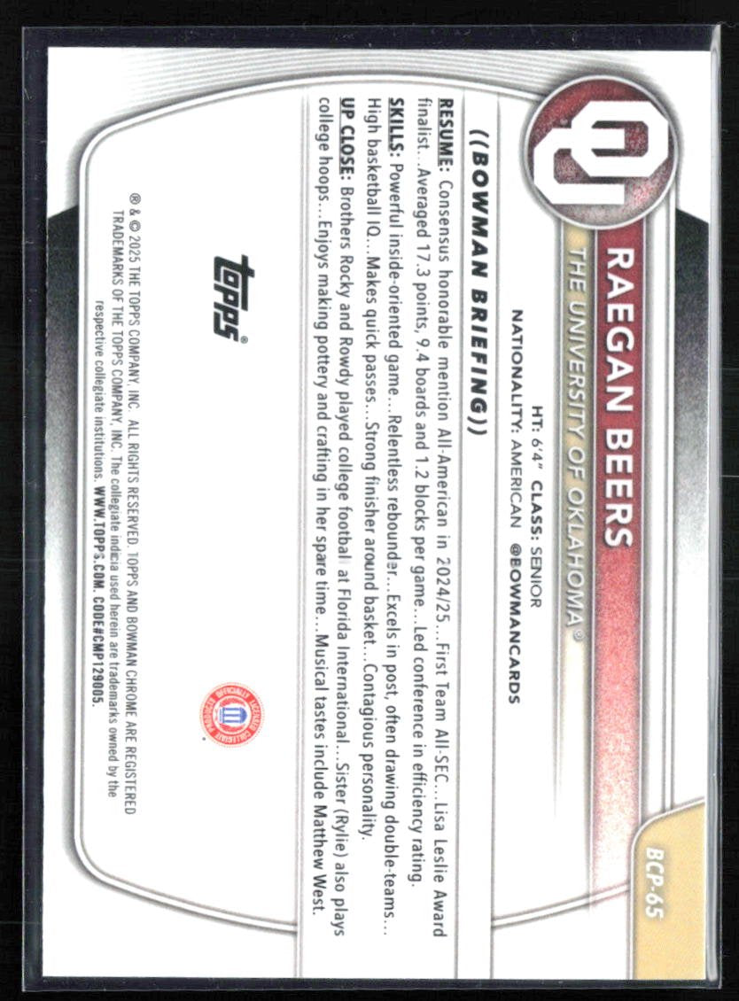 Raegan Beers 1st Bowman /150 Blue Reptilian