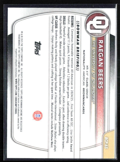 Raegan Beers 1st Bowman /150 Blue Reptilian