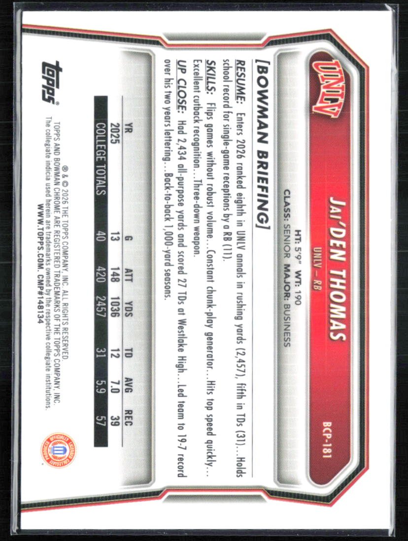 Jai'Den Thomas 1st Bowman Mojo