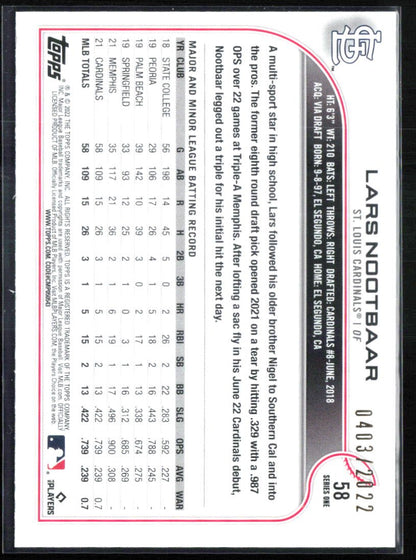 Lars Nootbaar RC Gold /2022