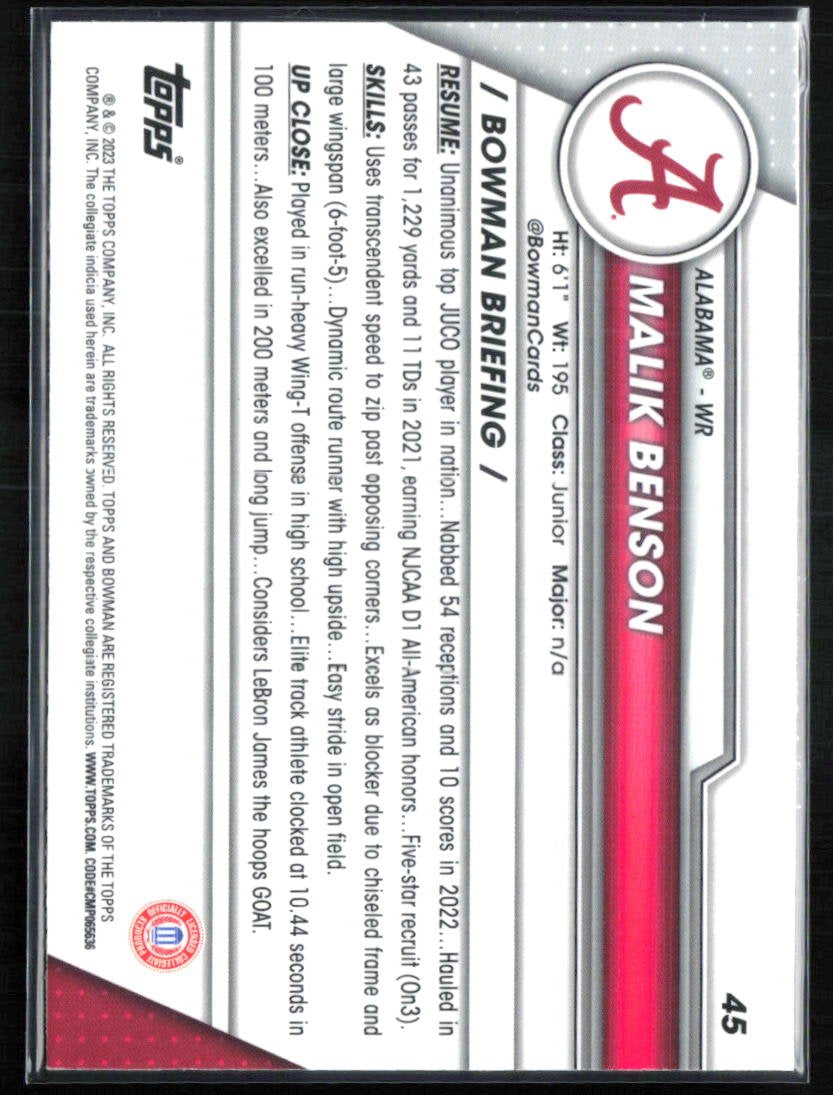 Malik Benson 1st Bowman X-Fractor