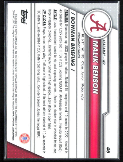 Malik Benson 1st Bowman X-Fractor