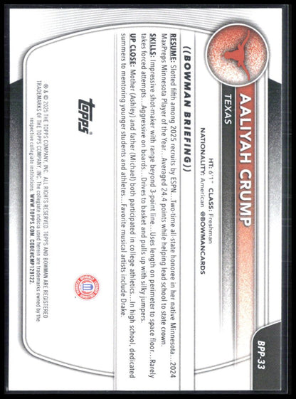 Aaliyah Crump 1st Bowman