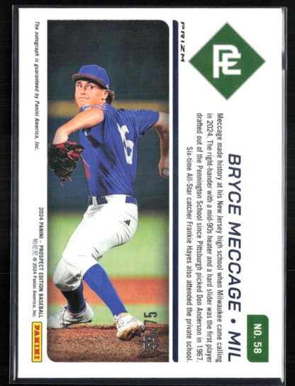 Bryce Meccage Auto Prospect Ticket /75