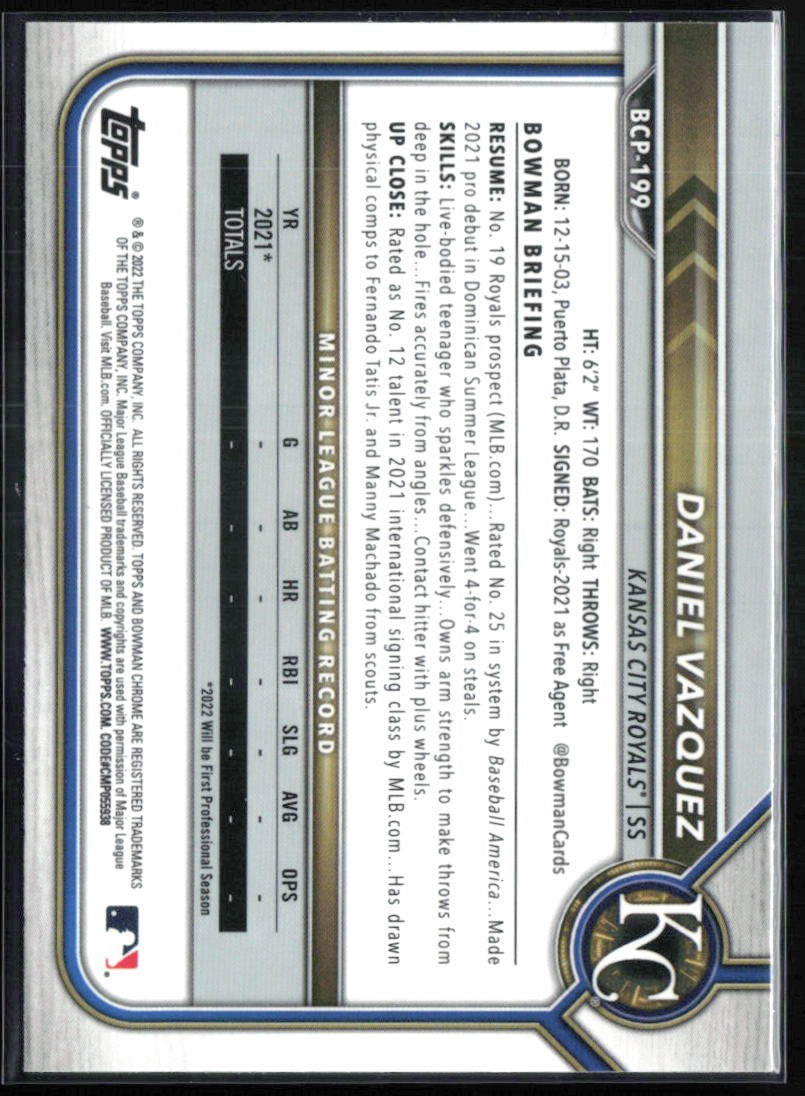 Daniel Vazquez 1st Bowman Mojo