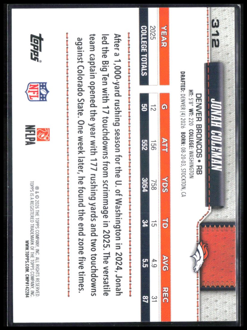 Jonah Coleman RC