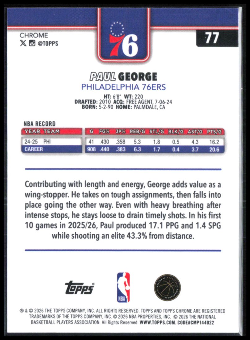 Paul George X-Fractor