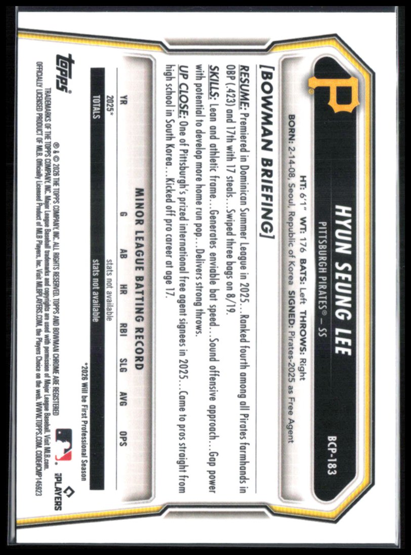 Hyun Seung Lee 1st Bowman Chrome