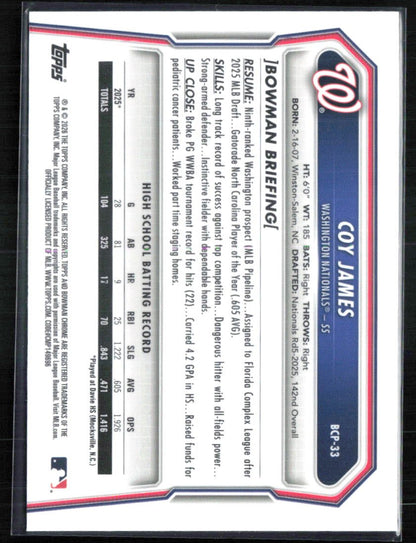 Coy James 1st Bowman Mojo