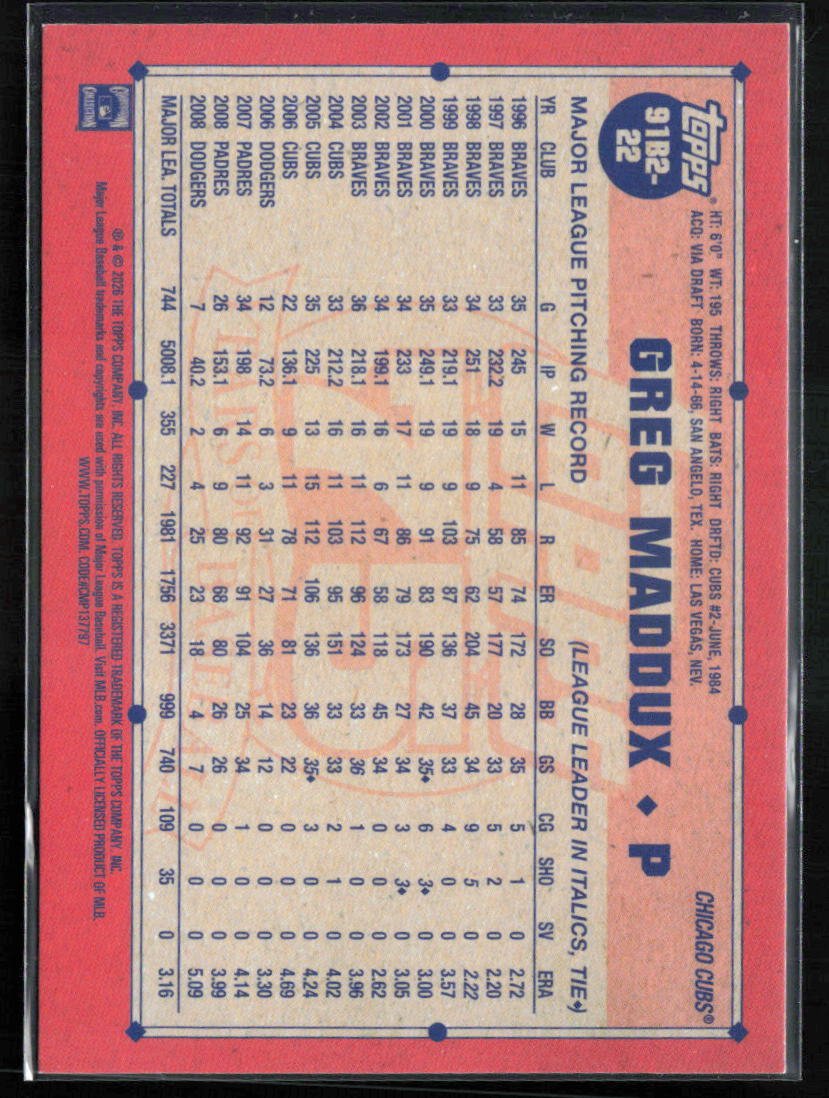 Greg Maddux Crackle Foil