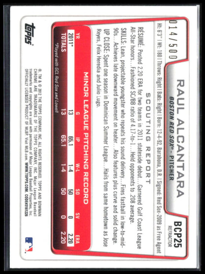 Raul Alcantara 1st Bowman Chrome /500