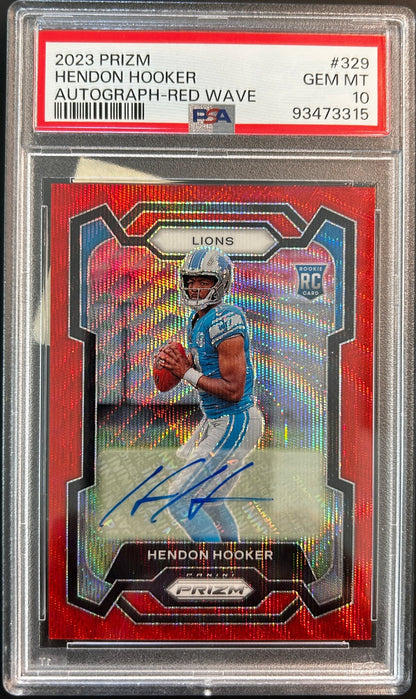 Hendon Hooker RC Auto Red Wave /149 PSA 10