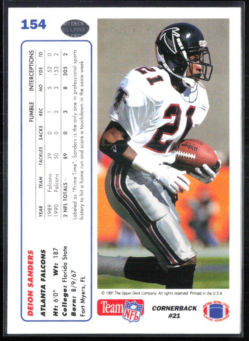 Deion Sanders 1991 Upper Deck