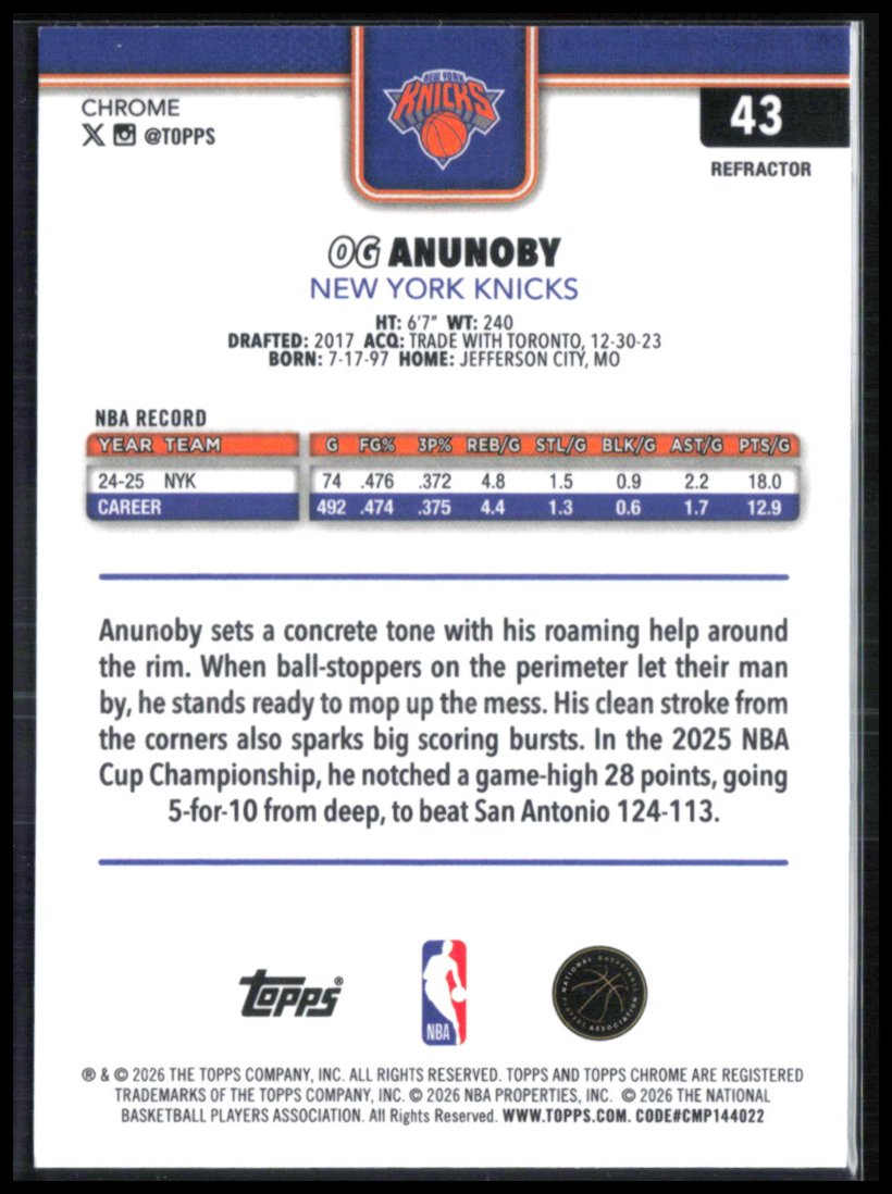 OG Anunoby Refractor