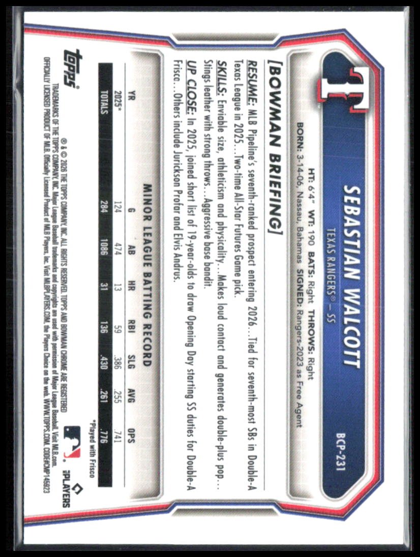 Sebastian Walcott Green Wave /99 Prospects