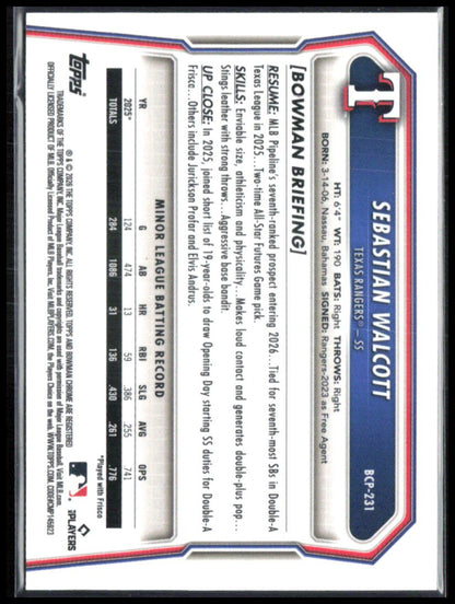 Sebastian Walcott Green Wave /99 Prospects