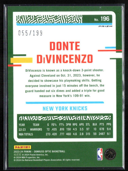 Donte DiVincenzo Orange Holo /199