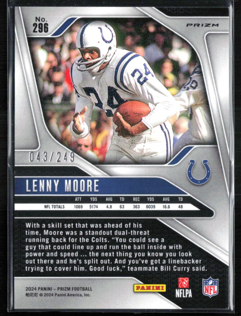 Lenny Moore Orange Prizm /249
