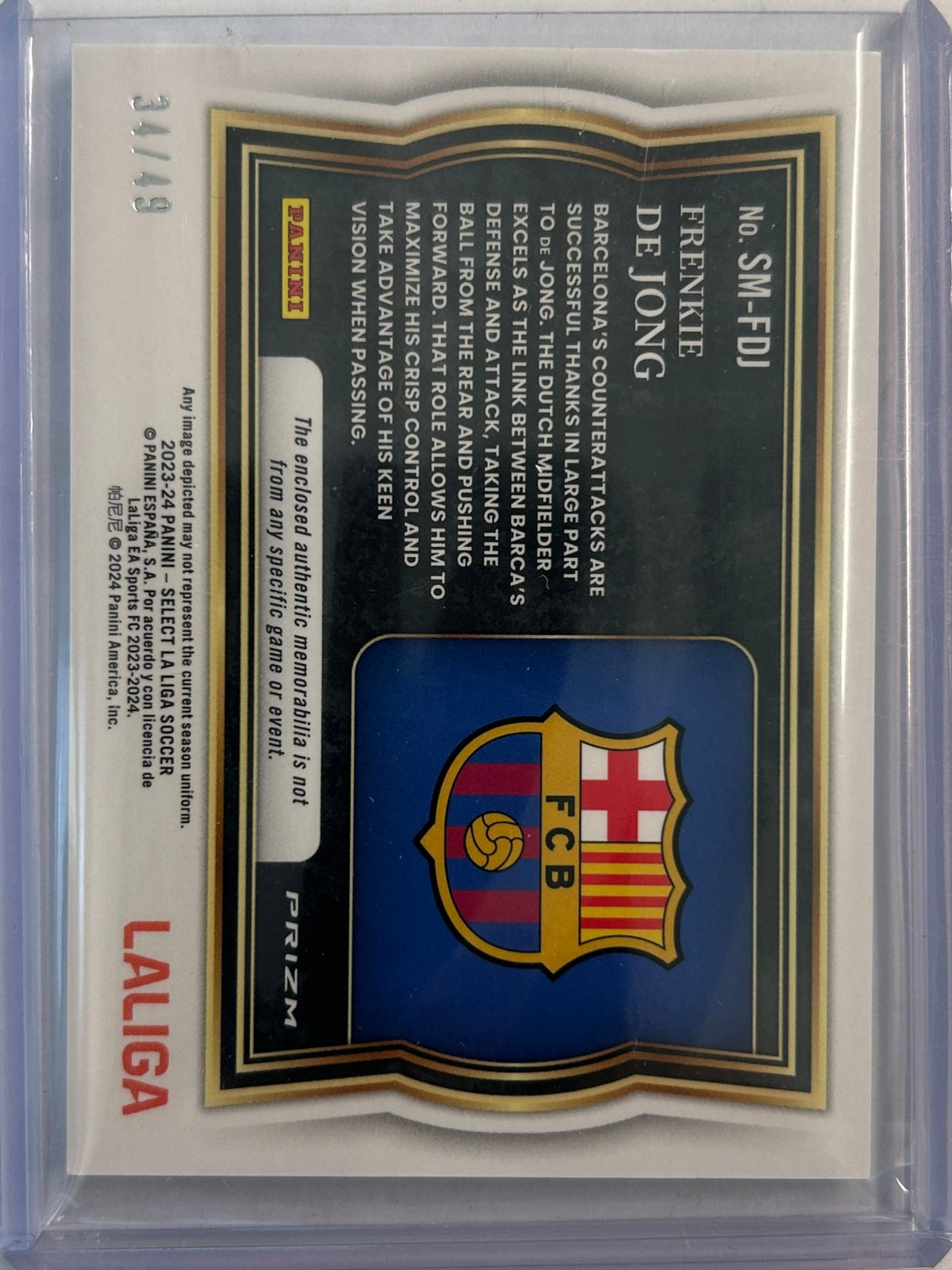 Frenkie De Jong Mem /49 Purple Prizm